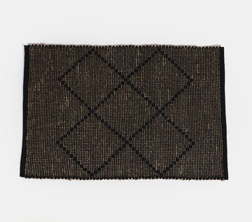 Seagrass And Cotton Yarn Rug- Criss Cross Pattern