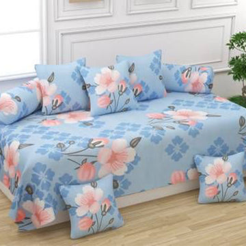 Sky Blue- Glace Cotton Single Bedsheet Set Of 8