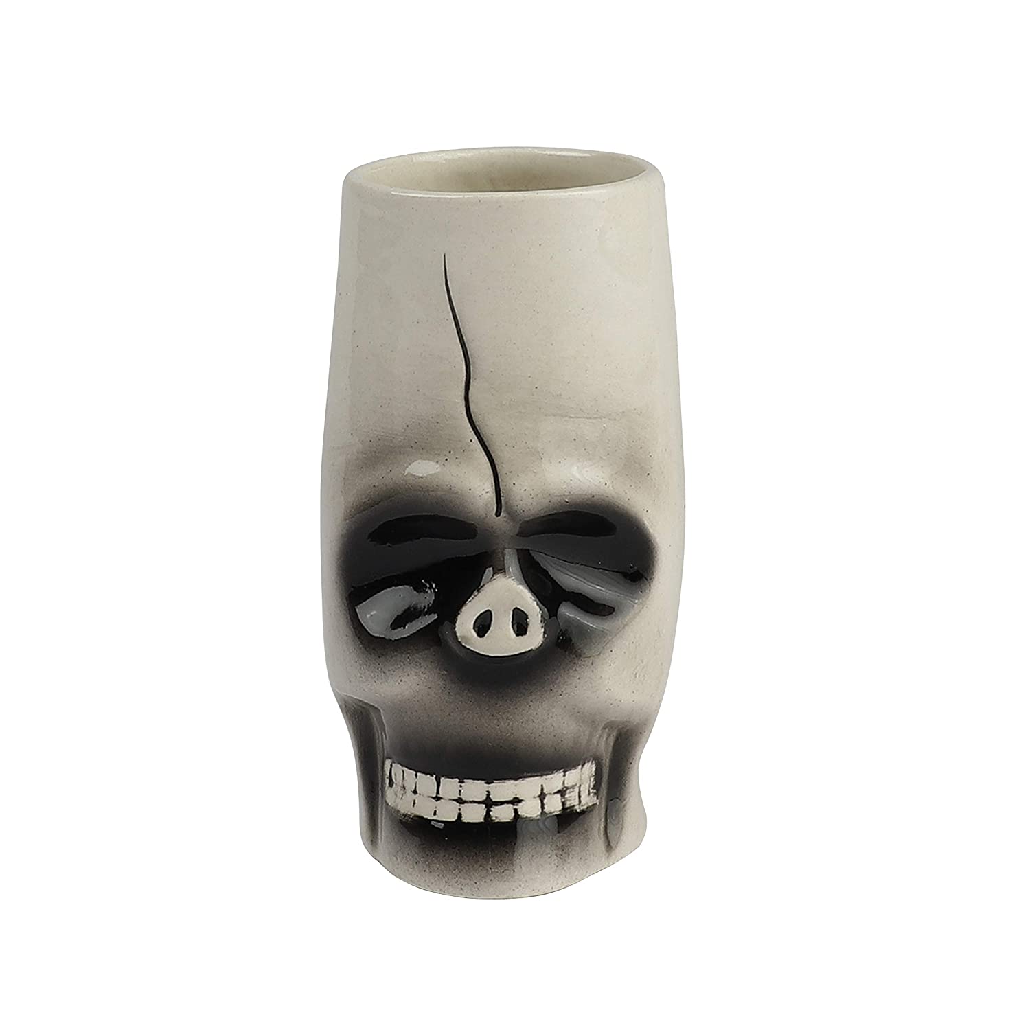 Handpainted Ceramic Flower Vase (black And Cream)