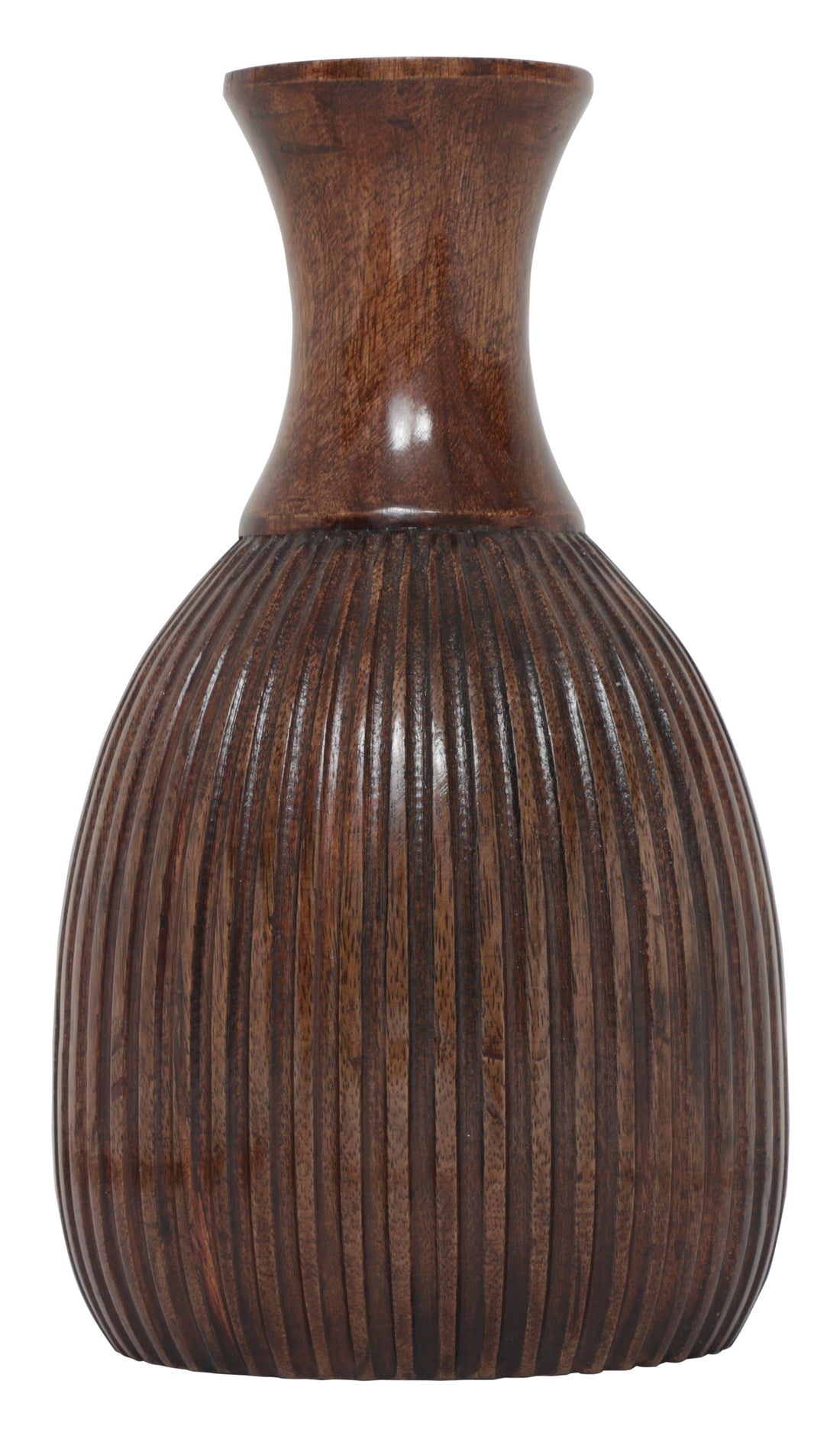 Brown Colored Vase With Carving Design