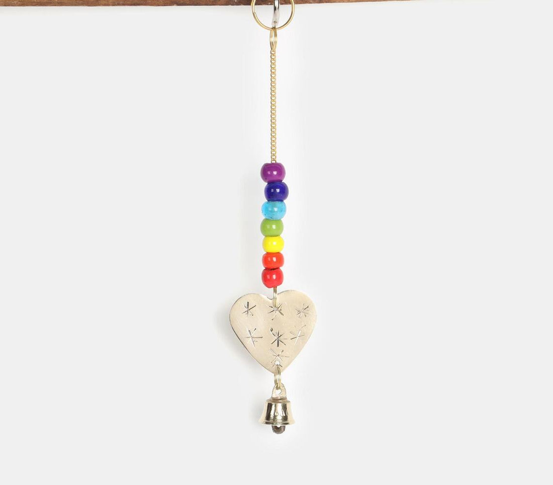 Heart Bell Chime With 7 Chakra Beads