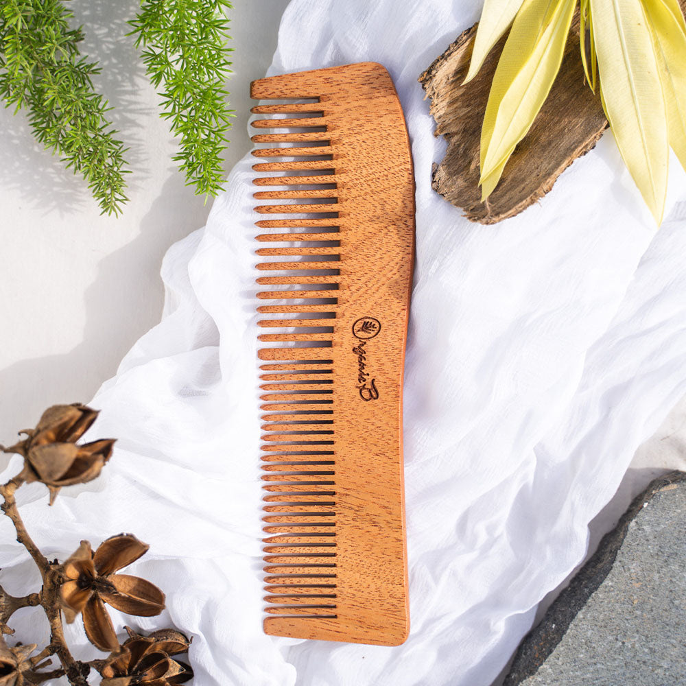 Neem Wood Wave Shaped Comb