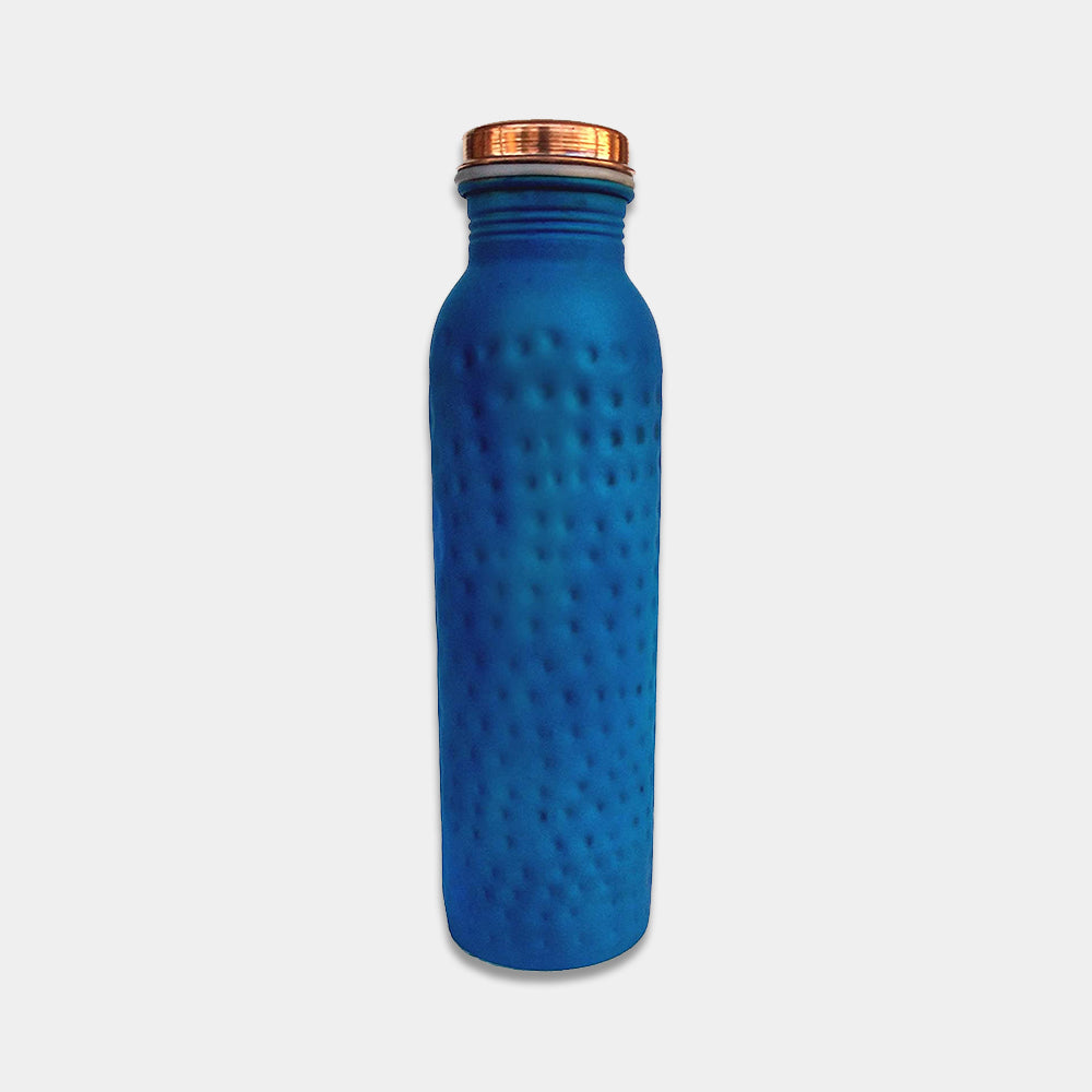 Blue And White  Hand Painted Copper Water Bottle 950ml