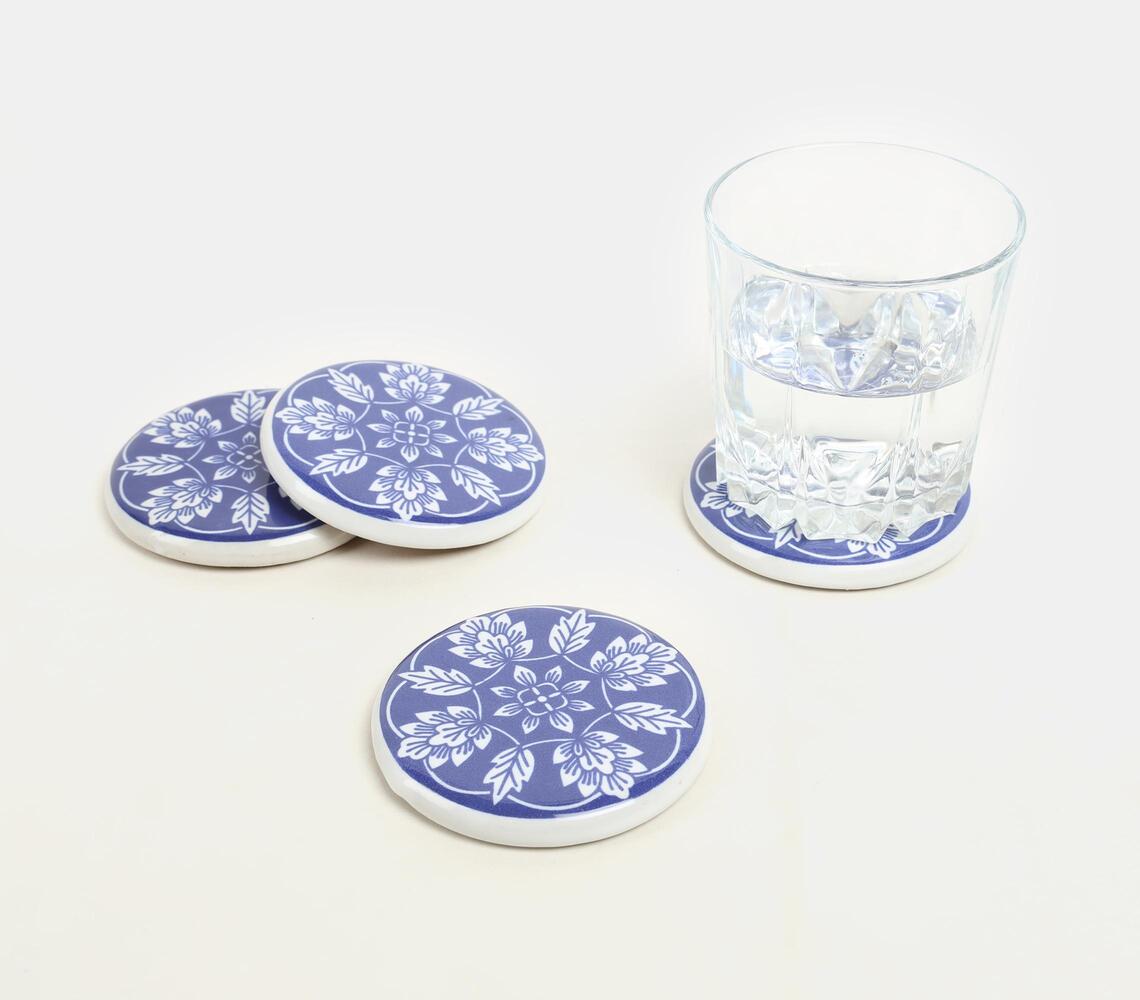 Ceramic Coaster With Cork Base (Set Of 4)