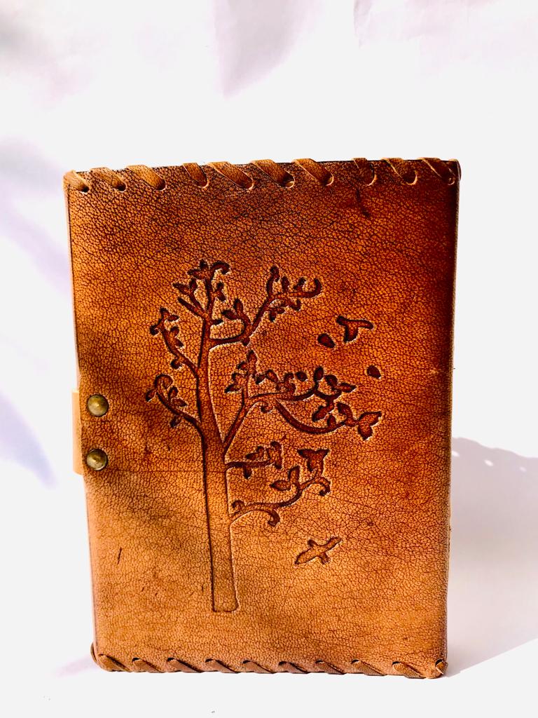 Brown Recycled Handmade Paper Leather Lock Journal