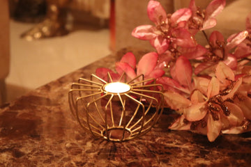 Tea Light Holder Wire Gold