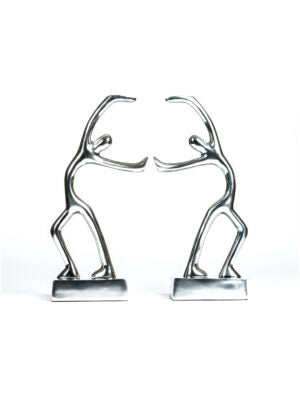 Silver Tone Ballerina Bookend