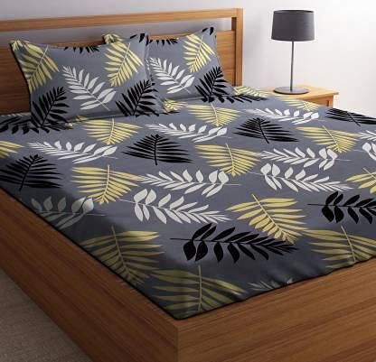 Cotton Double Bedsheet With 2 Pillow Covers