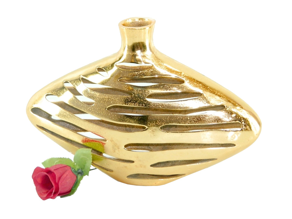 Aluminum Casted Gold Flower Vase