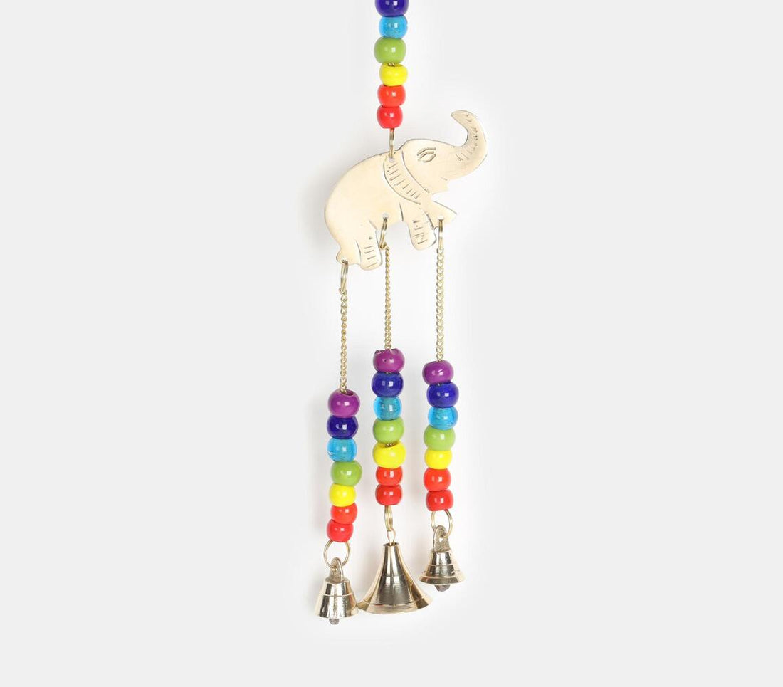 Elephant Bell Chime With 7 Chakra Glass Beads