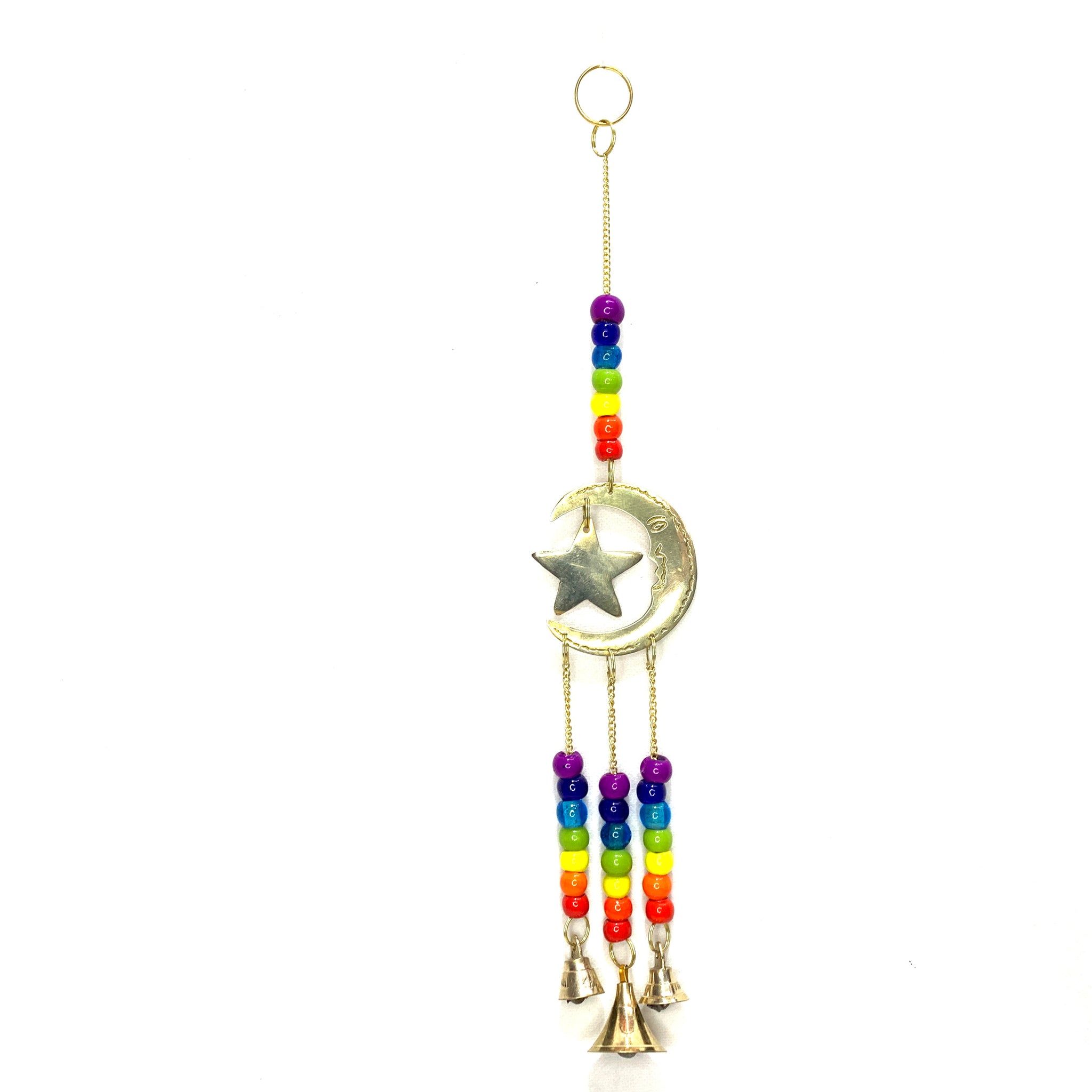 Moon & Star Bells Chime With 7 Chakra Glass Beads