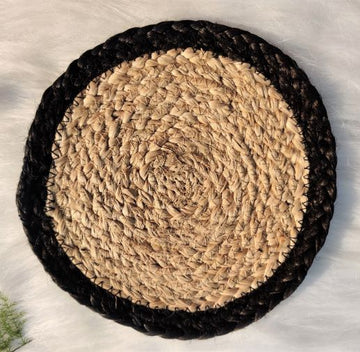 Round Black Border Coaster