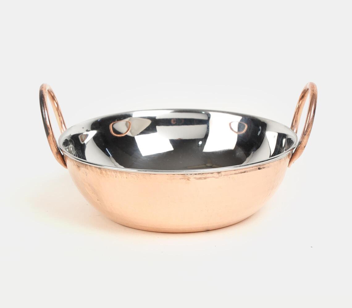 Copper Curry Pot With Hammered Finish (medium)