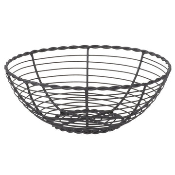 Round Matt Black Wire Basket