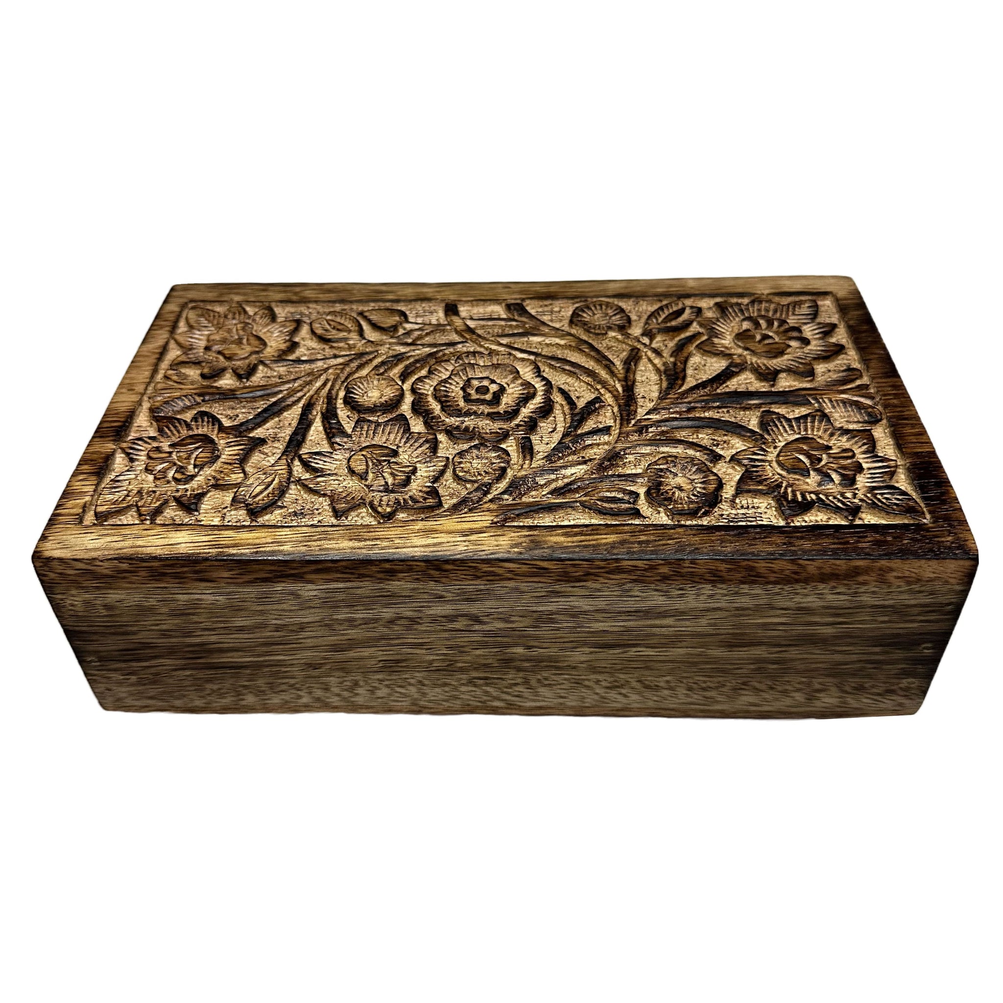 Hand Carved Blossoms Design Box