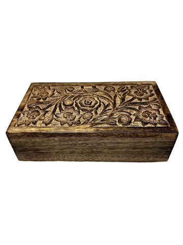 Hand Carved Blossoms Design Box