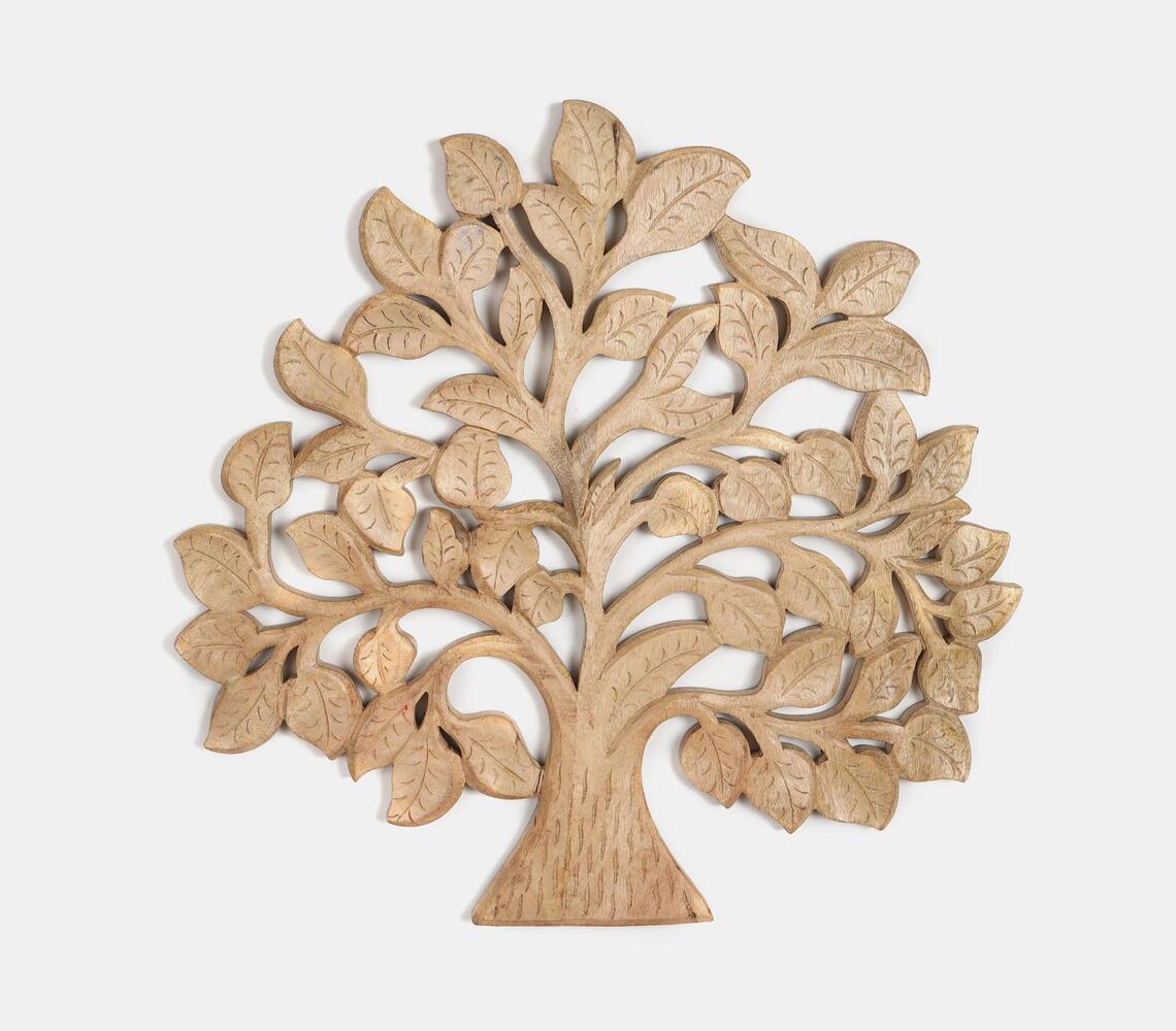 Hand Carved Wall Hanging Panel - Tree Of Life