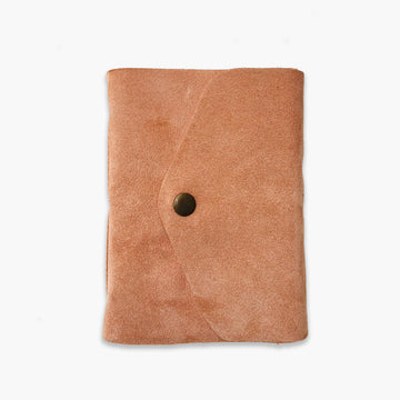 Suede Leather Journal With Brass Button Closure