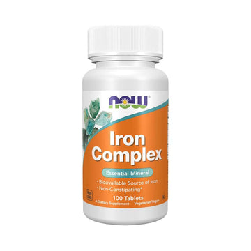 NOW Foods Supplements, Iron Complex, Non-Constipating*, Essential Mineral, 100 Tablets
