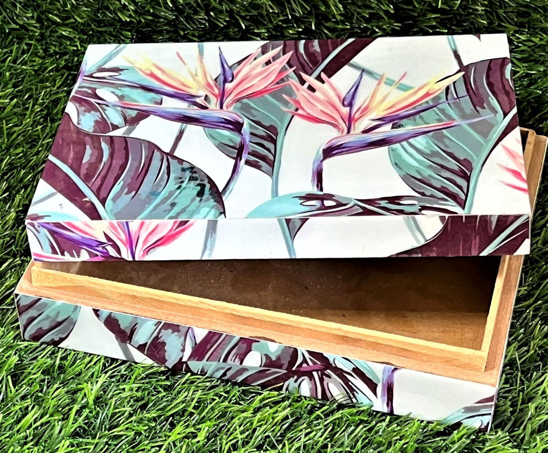 Blue Palm Leaf Storage Box