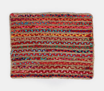 Recycled Cotton And Jute Striped Door Mat