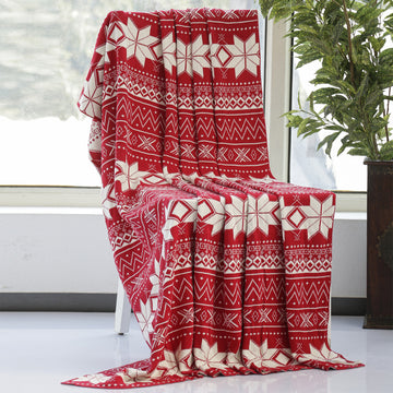 Snow Star Christmas AC Throw Blanket