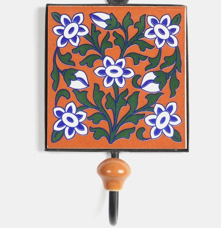 Ceramic Coat Hook - Large (Orange)