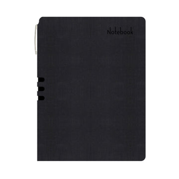 A5 Soft Cover Pu Notebook With Pen Holder - Black