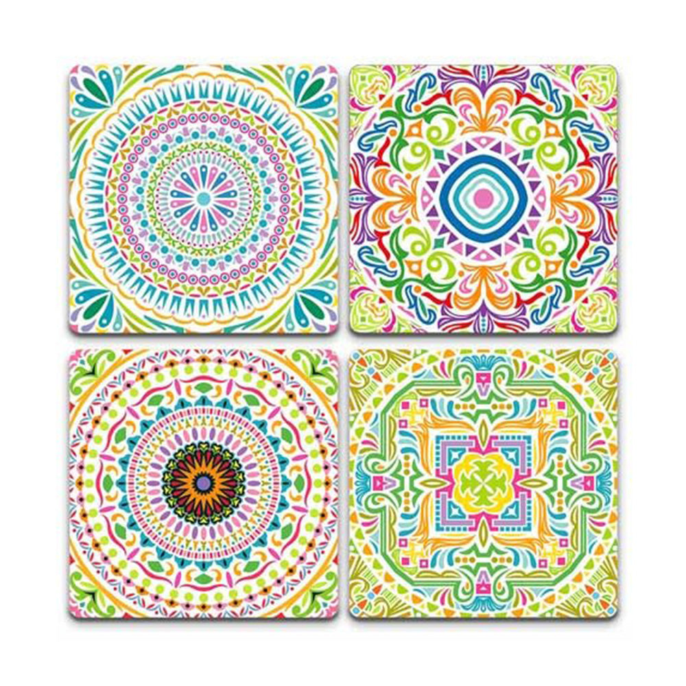 Colourful Mandala Pack Coasters (set Of 4)