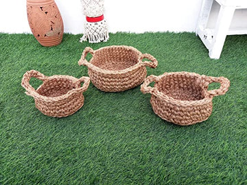 Crochet Double Handle Baskets (Set Of 3)