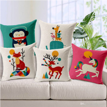 Digital Print Jute Cushion Cover (set Of 5)