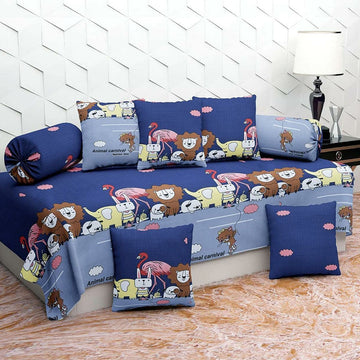 Animal Carnival Glace Cotton Single Bedsheet Set Of 8