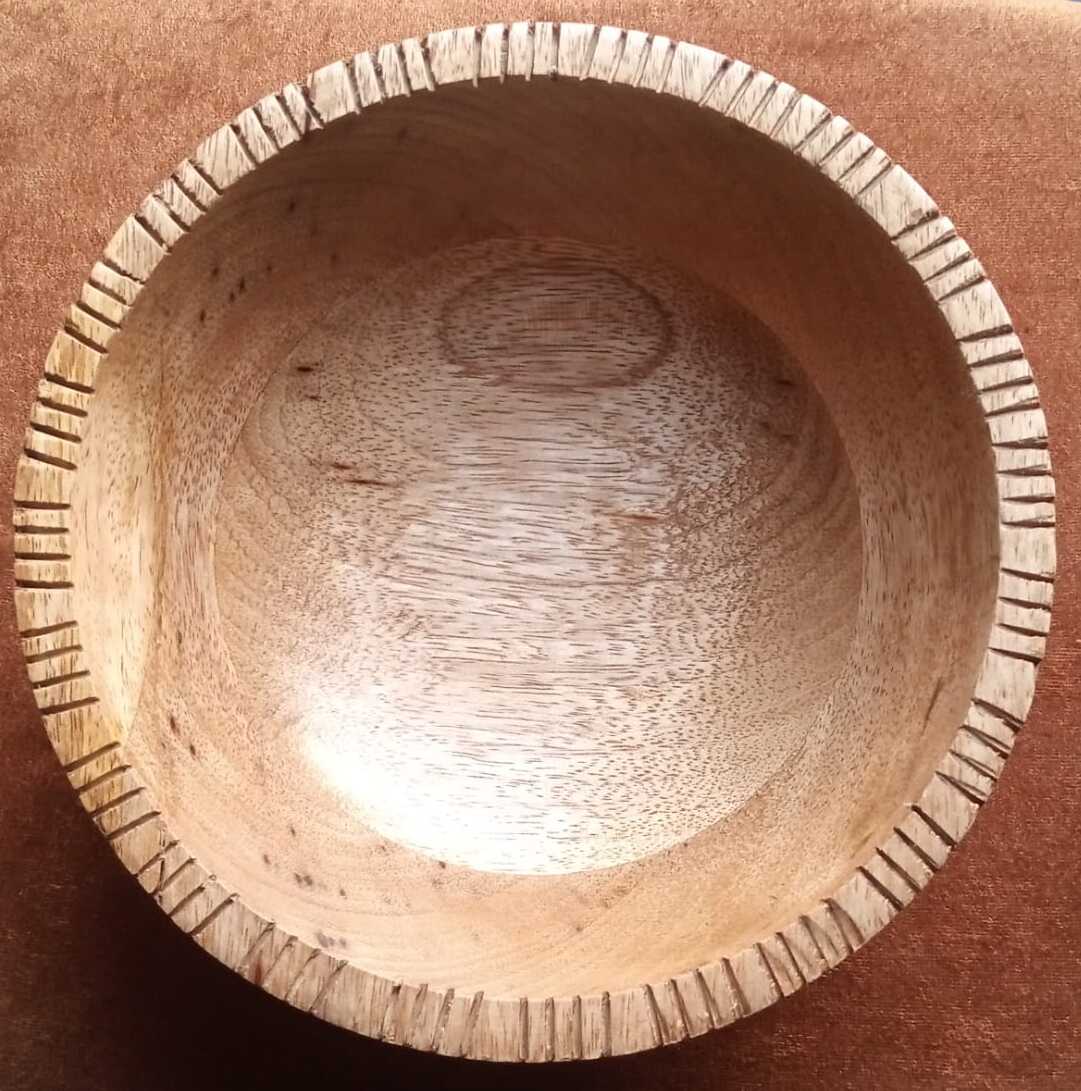 Mango Wood Wide Bowl