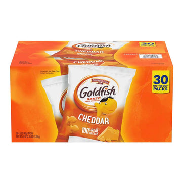 Pepperidge Farm Goldfish Cheddar Crackers, 1.5 oz. Snack Packs, 30 Count