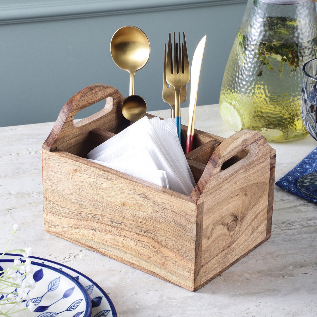 Wooden Cutlery Box