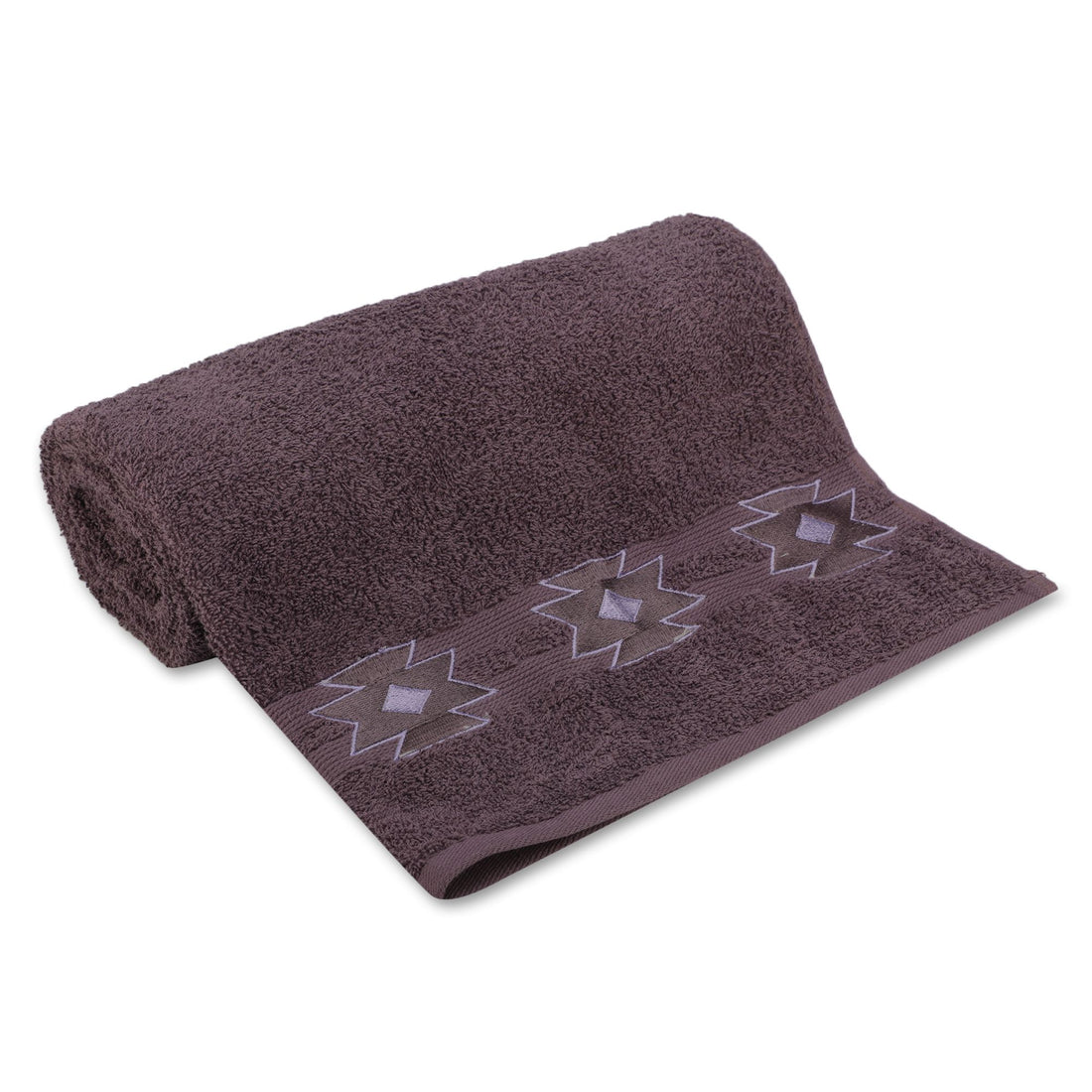 500 GSM Embroidered Bath Towel (Purple)