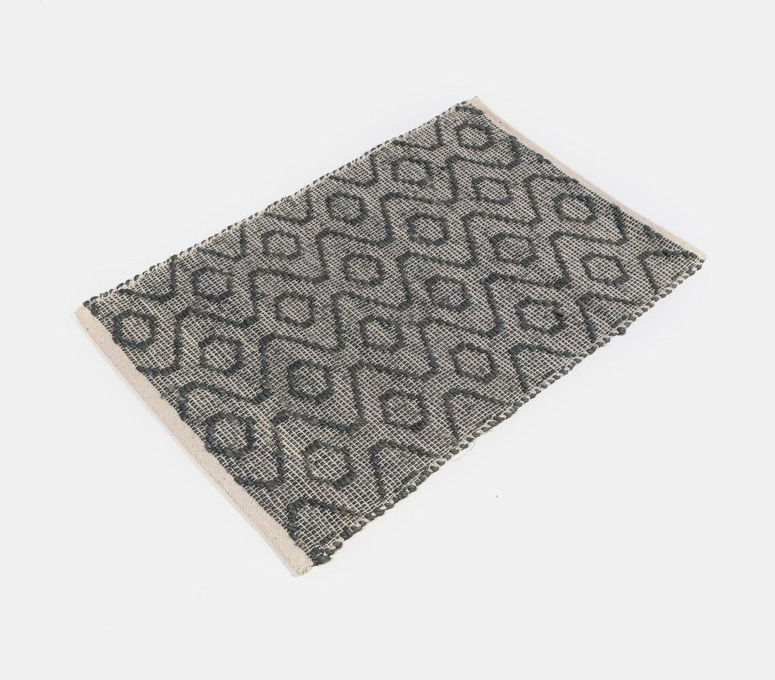 Jute And Cotton Rug- Wave Pattern