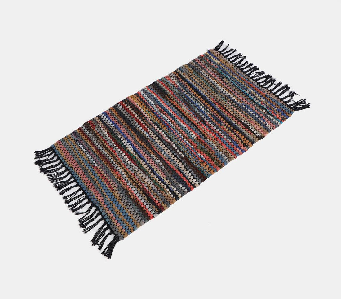 Recycled Leather Multicolor Rug