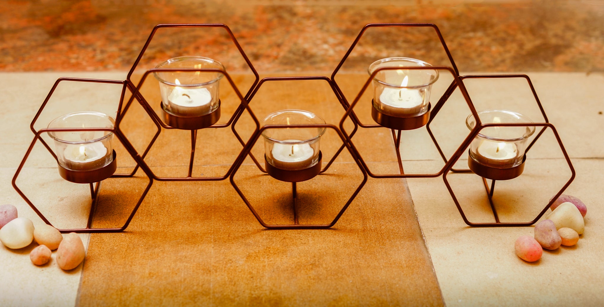 Tea Light Holder - Honeycomb