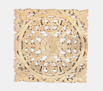 Hand Carved Wall Hanging Panel- Square