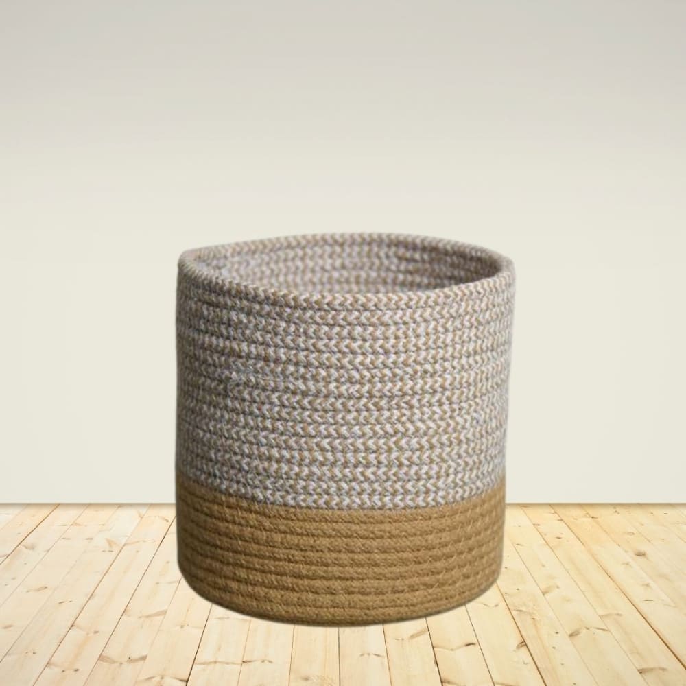 Dual Tone Jute Baskets (set Of 3)