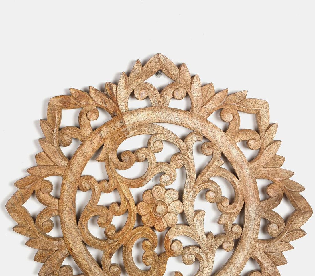 Hand Carved Wall Hanging Panel- Octagonal