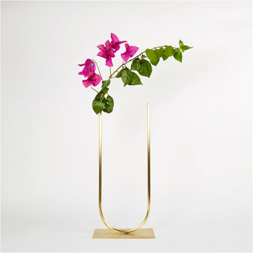 U Shaped Brass Plated Flower Vase