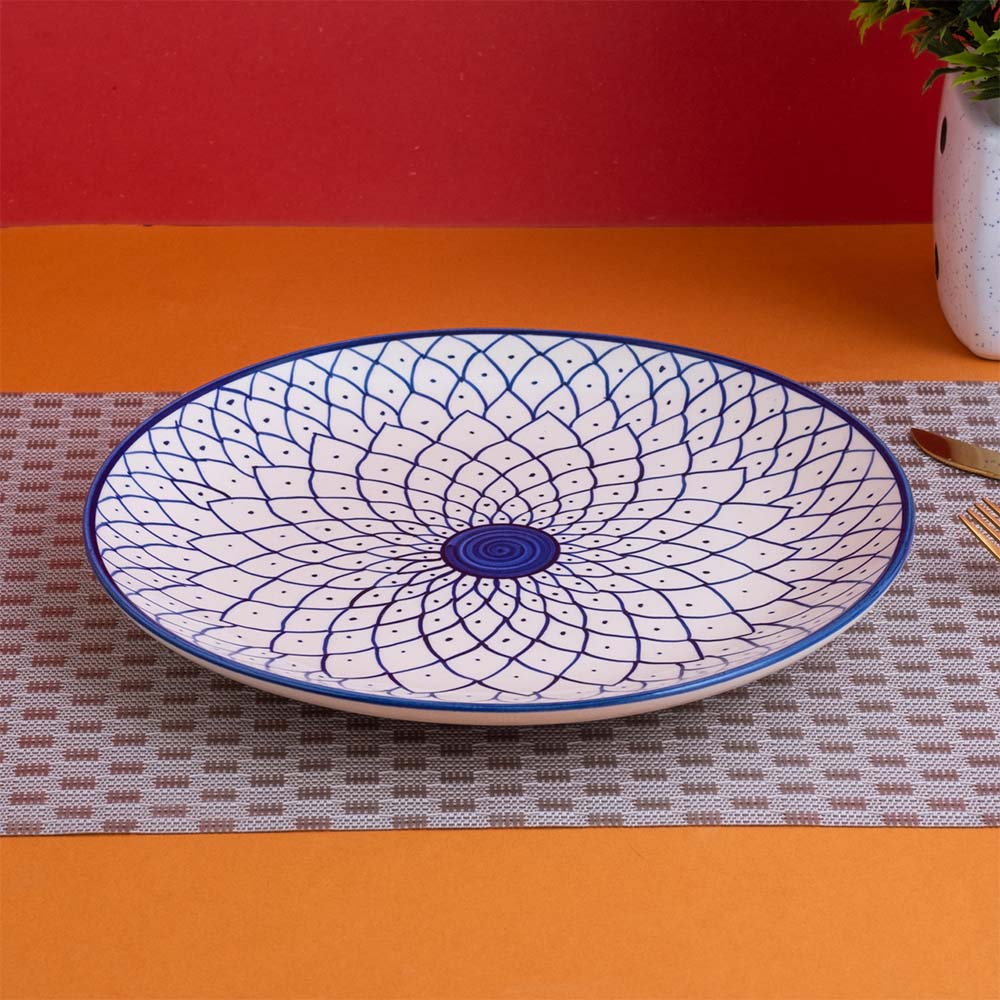 White And Blue Dinner Plate