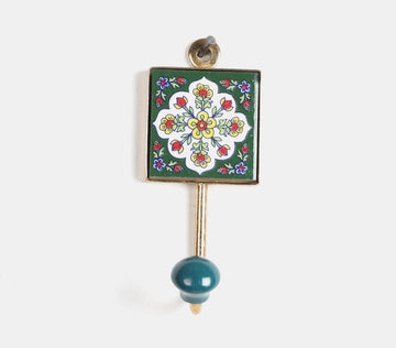 Ceramic Hook - Floral (Green)