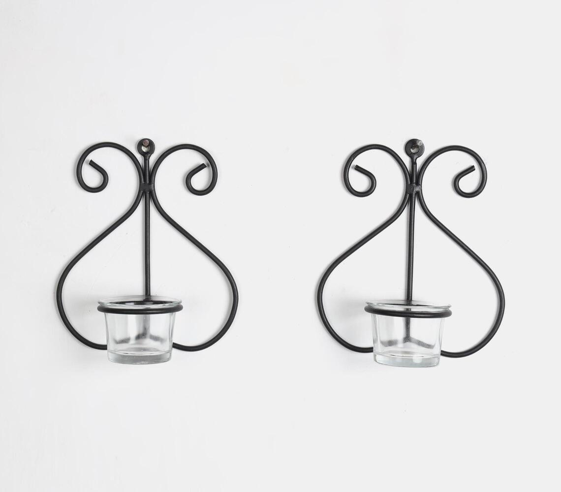 Wrought Iron Tea Light Holders (Set Of 2)