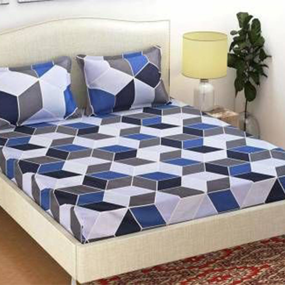 Geometric - Glace Cotton Double Bedsheet With 2 Pillow Covers